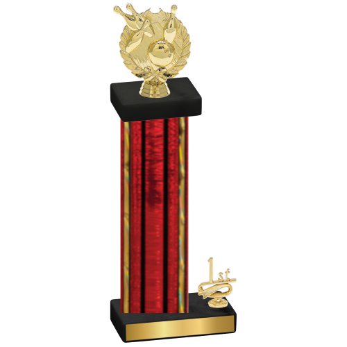 Accented Single Red Glacier First Place Bowling Trophy