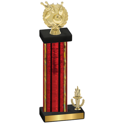 Accented Single Red Glacier Victory Bowling Trophy
