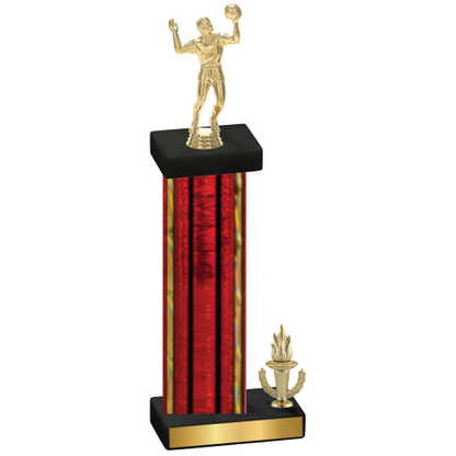Accented Single Red Glacier Victory Volleyball Trophy