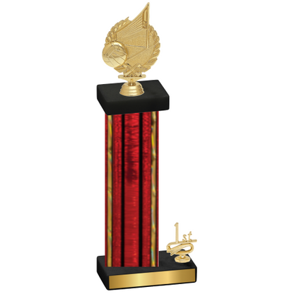 Accented Single Red Glacier First Place Volleyball Trophy