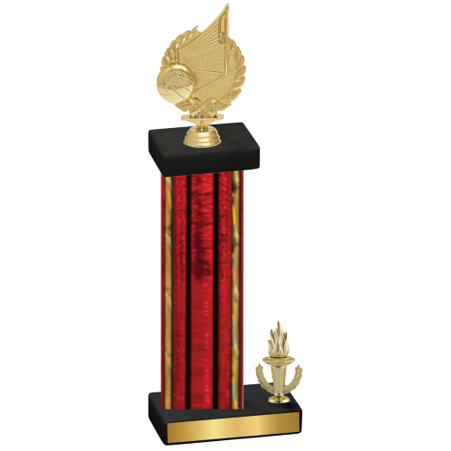 Accented Single Red Glacier Victory Volleyball Trophy
