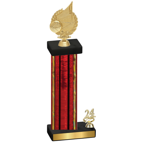 Accented Single Red Glacier Year Volleyball Trophy