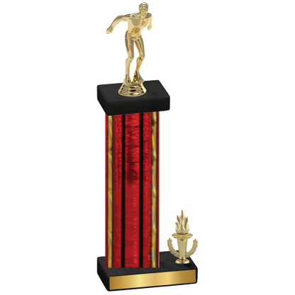 Accented Single Red Glacier Victory Swimming Trophy