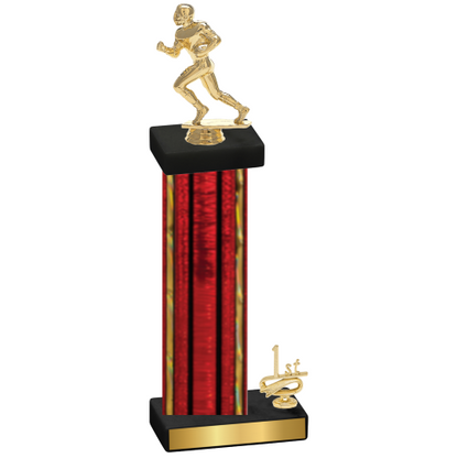 Accented Single Red Glacier First Place Football Trophy