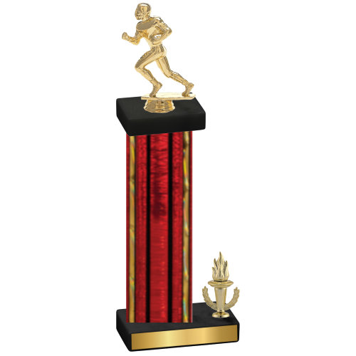 Accented Single Red Glacier Victory Football Trophy