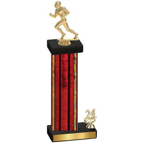 Accented Single Red Glacier Year Football Trophy