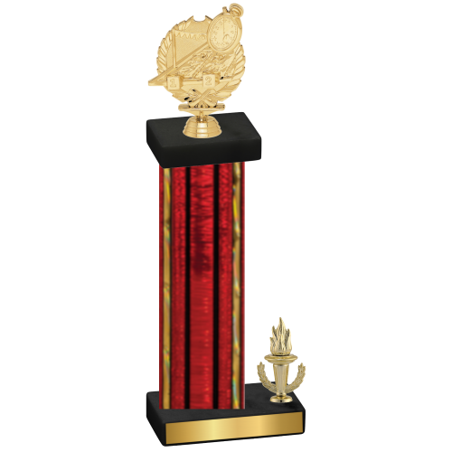 Accented Single Red Glacier Victory Swimming Trophy