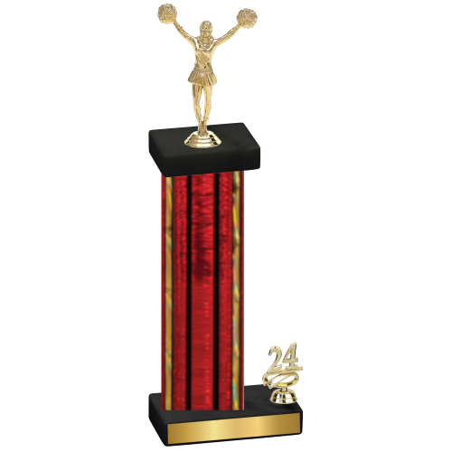 Accented Single Red Glacier Year Cheerleading Trophy