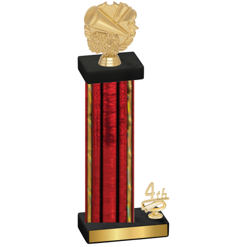 Accented Single Red Glacier Fourth Place Cheerleading Trophy