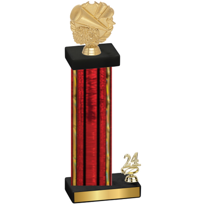 Accented Single Red Glacier Year Cheerleading Trophy