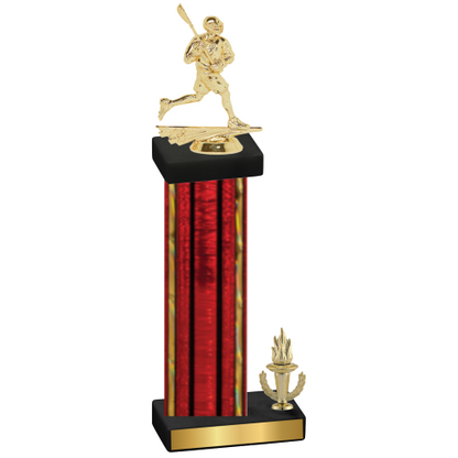 Accented Single Red Glacier Victory Lacrosse Trophy