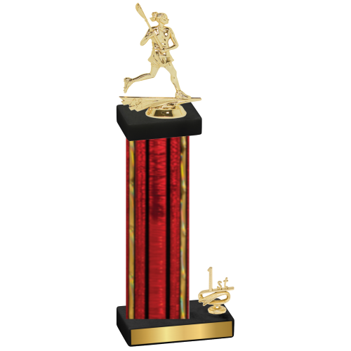 Accented Single Red Glacier First Place Lacrosse Trophy