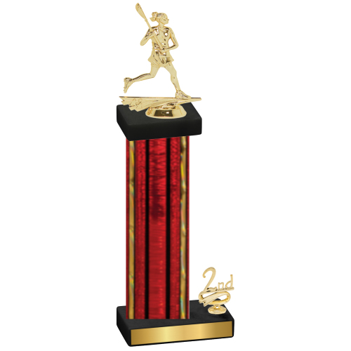 Accented Single Red Glacier Second Place Lacrosse Trophy