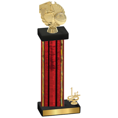 Accented Single Red Glacier First Place Basketball Trophy