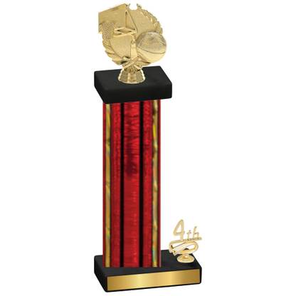 Accented Single Red Glacier Fourth Place Basketball Trophy