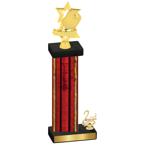 Accented Single Red Glacier Second Place Pickleball Trophy