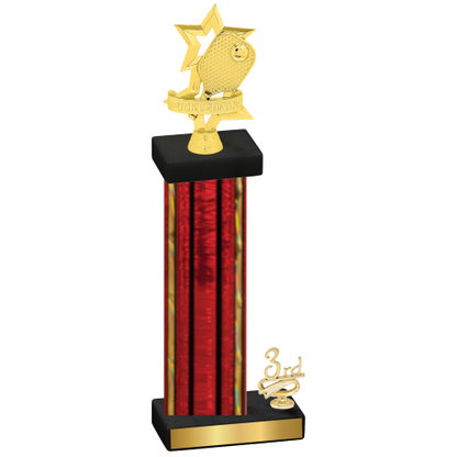 Accented Single Red Glacier Third Place Pickleball Trophy