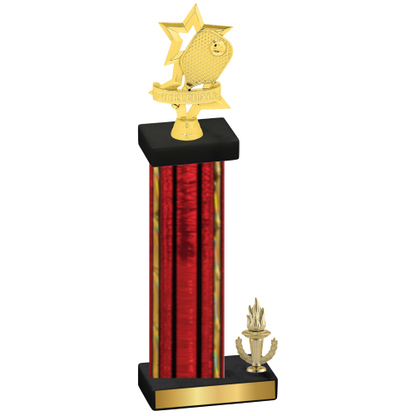 Accented Single Red Glacier Victory Pickleball Trophy
