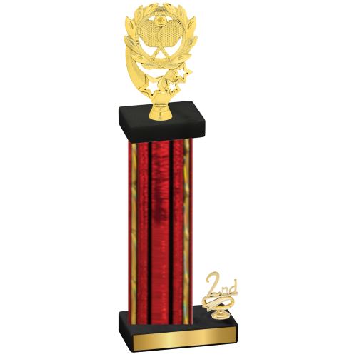 Accented Single Red Glacier Second Place Pickleball Trophy