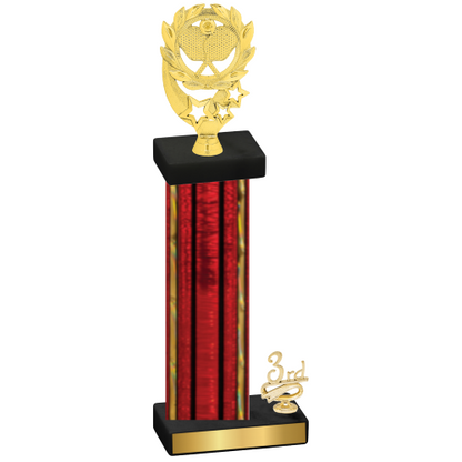Accented Single Red Glacier Third Place Pickleball Trophy