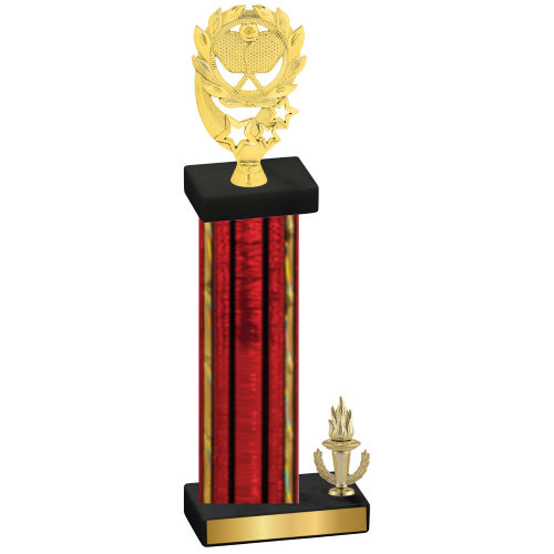 Accented Single Red Glacier Victory Pickleball Trophy