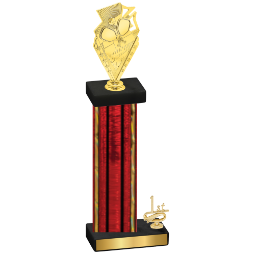 Accented Single Red Glacier First Place Pickleball Trophy