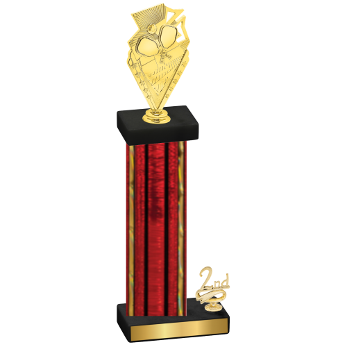 Accented Single Red Glacier Second Place Pickleball Trophy