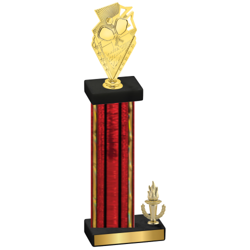 Accented Single Red Glacier Victory Pickleball Trophy
