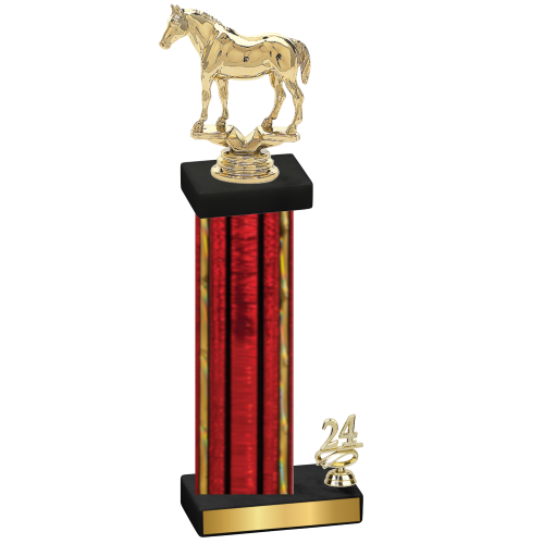 Accented Single Red Glacier Year Horses Trophy