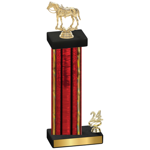 Accented Single Red Glacier Year Horses Trophy