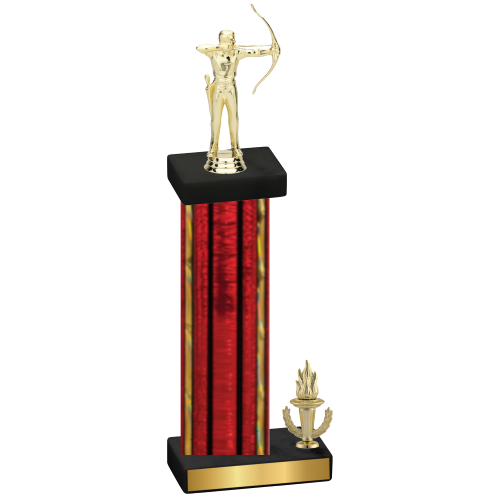 Accented Single Red Glacier Victory Archery Trophy
