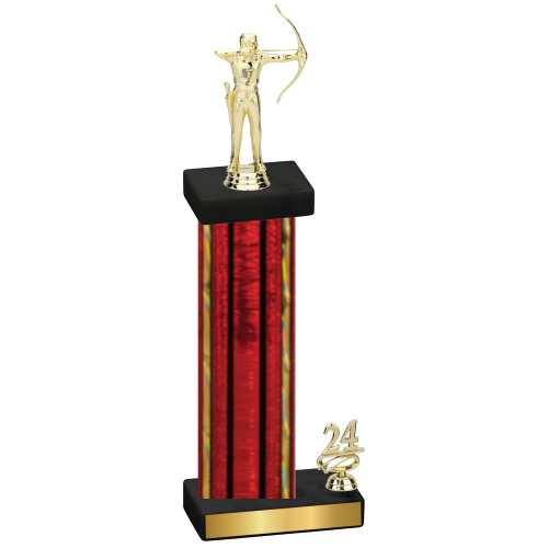 Accented Single Red Glacier Year Archery Trophy