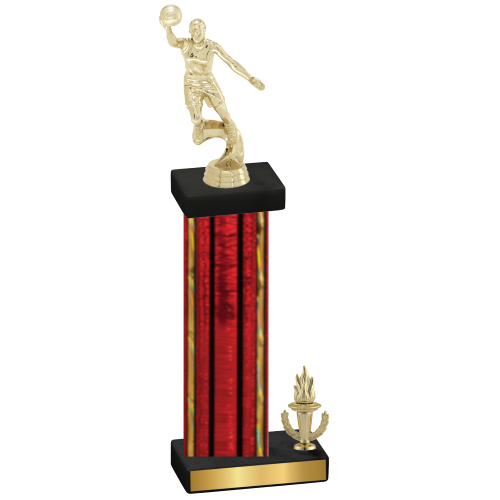 Accented Single Red Glacier Victory Basketball Trophy