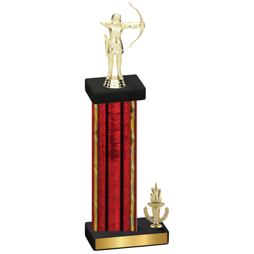 Accented Single Red Glacier Victory Archery Trophy