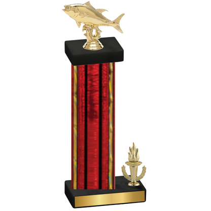 Accented Single Red Glacier Victory Fishing Trophy