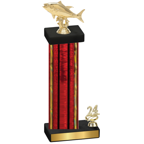 Accented Single Red Glacier Year Fishing Trophy