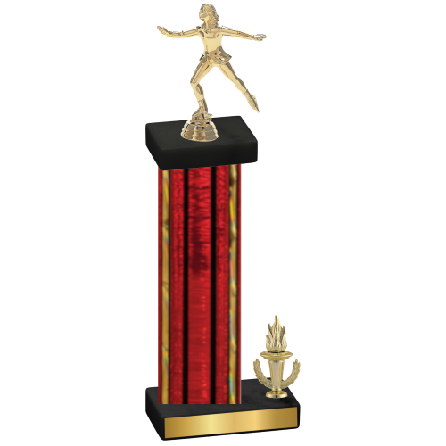 Accented Single Red Glacier Victory Skater Trophy