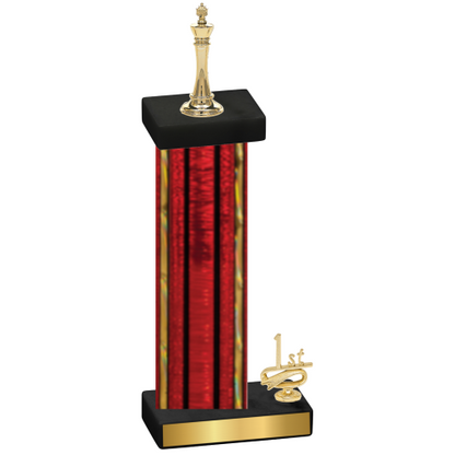 Accented Single Red Glacier First Place Chess Trophy