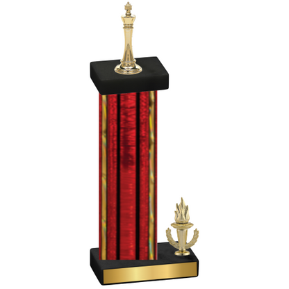 Accented Single Red Glacier Victory Chess Trophy