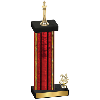 Accented Single Red Glacier Year Chess Trophy