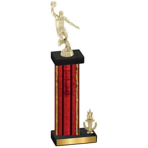 Accented Single Red Glacier Victory Basketball Trophy