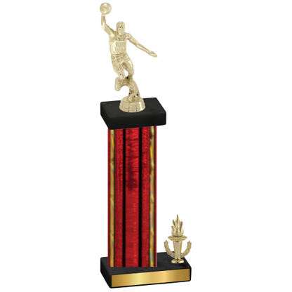 Accented Single Red Glacier Victory Basketball Trophy