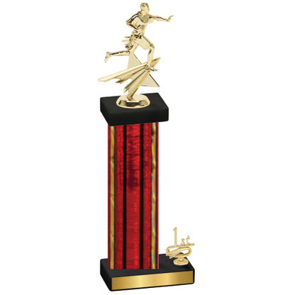 Accented Single Red Glacier First Place Flag Football Trophy