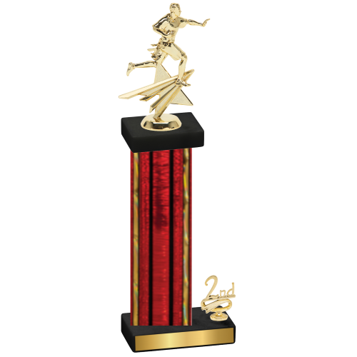 Accented Single Red Glacier Second Place Flag Football Trophy