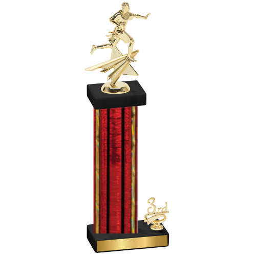 Accented Single Red Glacier Third Place Flag Football Trophy