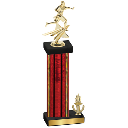 Accented Single Red Glacier Victory Flag Football Trophy