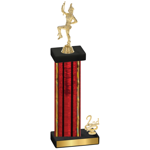 Accented Single Red Glacier Second Place Majorette Trophy