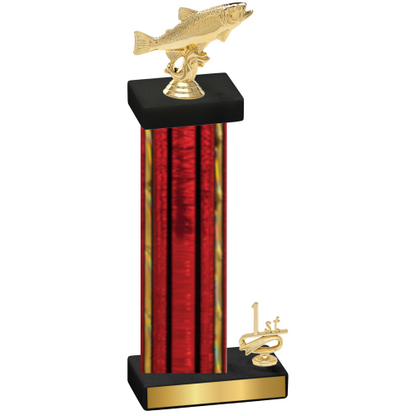 Accented Single Red Glacier First Place Fishing Trophy