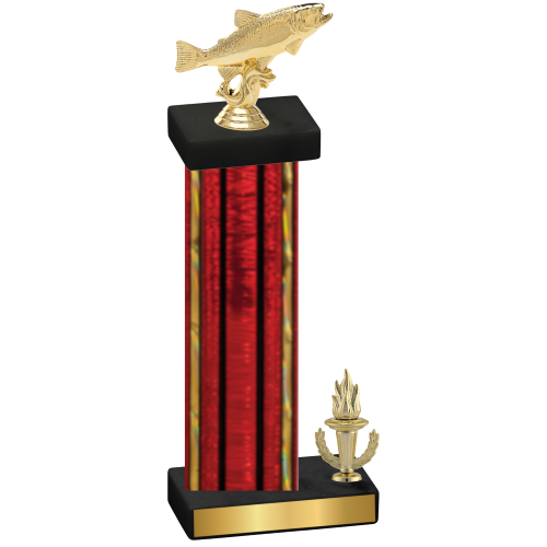 Accented Single Red Glacier Victory Fishing Trophy