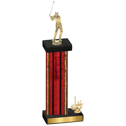 Accented Single Red Glacier First Place Golf Trophy